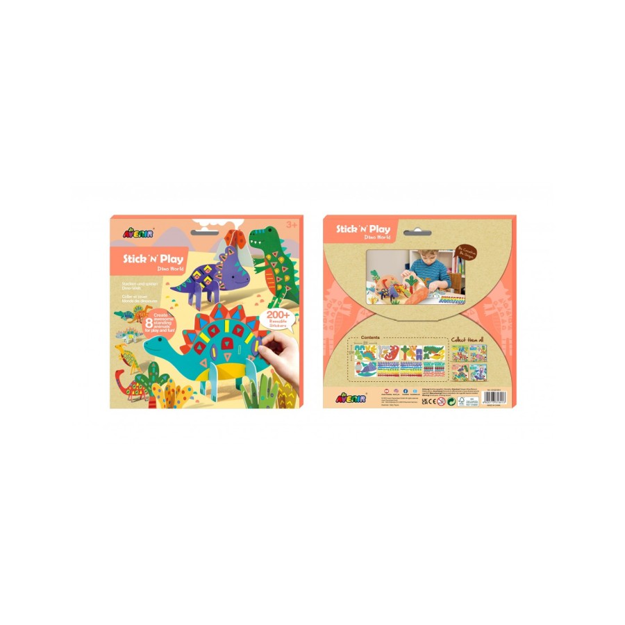 Avenir Χειροτεχνίες με Αυτοκόλλητα Stick'N'Play Dino World