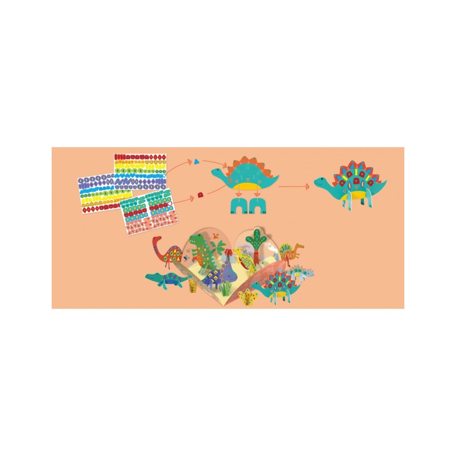 Avenir Χειροτεχνίες με Αυτοκόλλητα Stick'N'Play Dino World