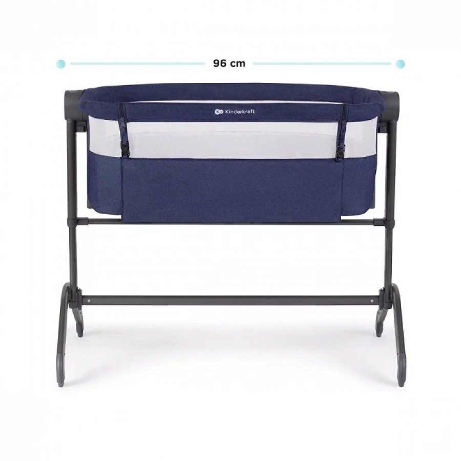 Kinderkraft Βρεφικό Λίκνο Bea με Στρώμα & Πλαϊνό Άνοιγμα Navy