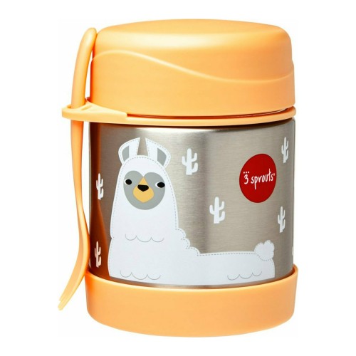 3 Sprouts Ανοξείδωτο Βρεφικό Θερμός Φαγητού Food Jar & Spork Llama 350ml