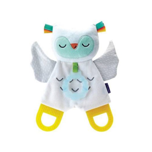 Infantino Μασητικό-Πανάκι Παρηγοριάς Glow In The Dark Cuddle & Teether Owl