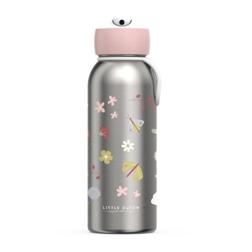 Little Dutch Ανοξείδωτο Μπουκάλι - Θερμός Flip-Up Campus 350ml Flowers & Butterflies