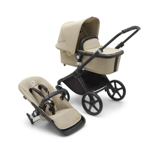 Bugaboo Παιδικό Καρότσι Fox Cub Complete Black Desert Beige/Desert Beige