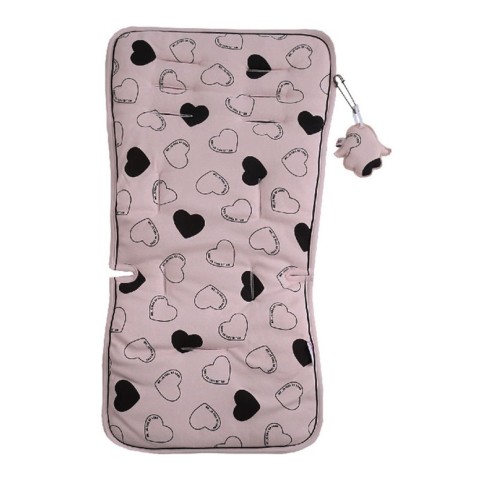 Minene Βαμβακερό Κάλυμμα Καροτσιού pink heart  10130001320OS