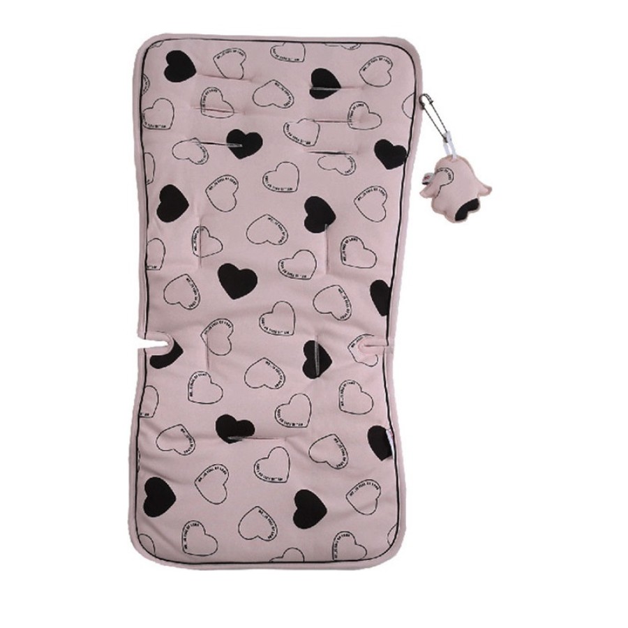 Minene Βαμβακερό Κάλυμμα Καροτσιού pink heart  10130001320OS