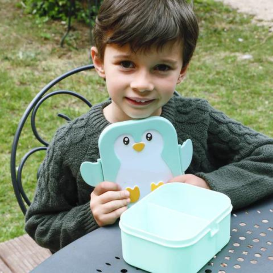 Yuko.B Παιδικό Δοχείο Φαγητού - Snack Box Penguin Blue