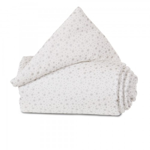 Babybay πάντα από οργανικό βαμβάκι για λίκνο Original 100856 white glitter stars silver