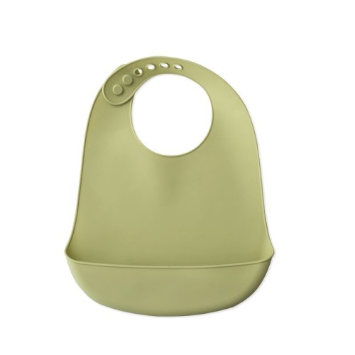 Interbaby Βρεφική Σαλιάρα Σιλικόνης Olive Green SI002-74