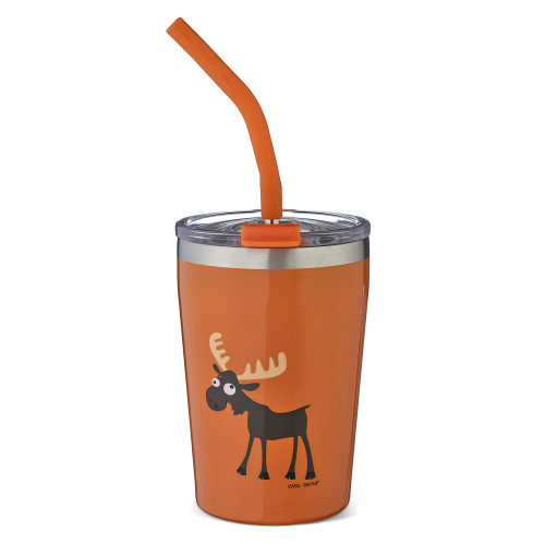 Carl Oscar Temp Tumbler Ποτήρι Θερμός με Καλαμάκι Orange Moose 250ml