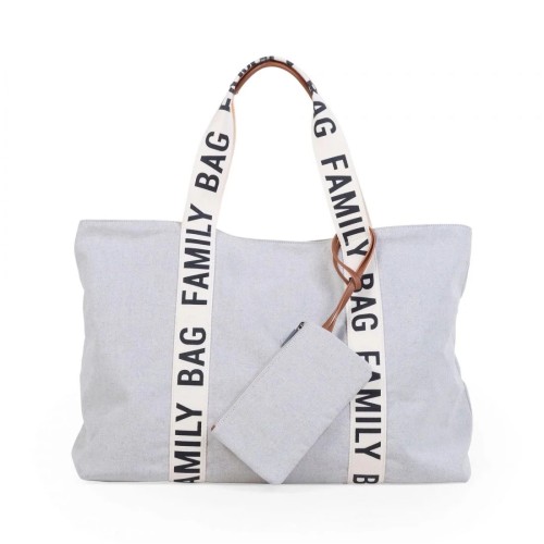 Childhome Τσάντα Αλλαγής Family Bag Signature Canvas Off White