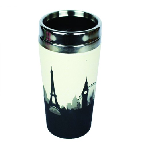 Woodway  coffee thermos, Ανοξείδωτο Θερμός από Bamboo με Καπάκι Cosmopolitan 500ml