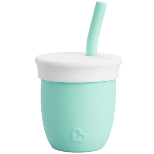 Munchkin C'est Silicone! Cup Βρεφικό Ποτήρι με Καλαμάκι Mint 118ml