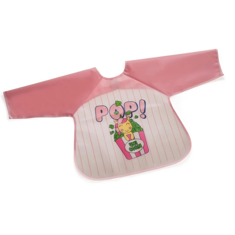 Gamberritos Αδιάβροχη Σαλιάρα με Μανίκια Pink Unicorn