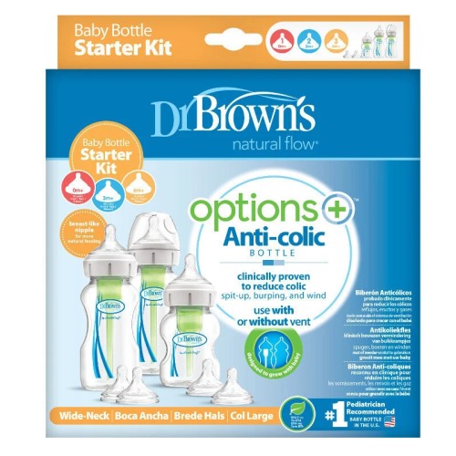 Dr. Brown's Natural Flow® Options+™ Πλαστικό Μπιμπερό Με Φαρδύ Λαιμό Promo Pack Medium 3τμχ.  03606