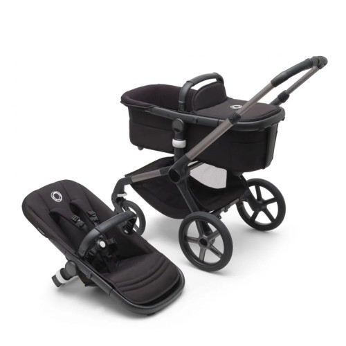 Bugaboo Παιδικό Καρότσι Fox 5 Base + Style set Graphite Midnight Black (άνευ τέντας)