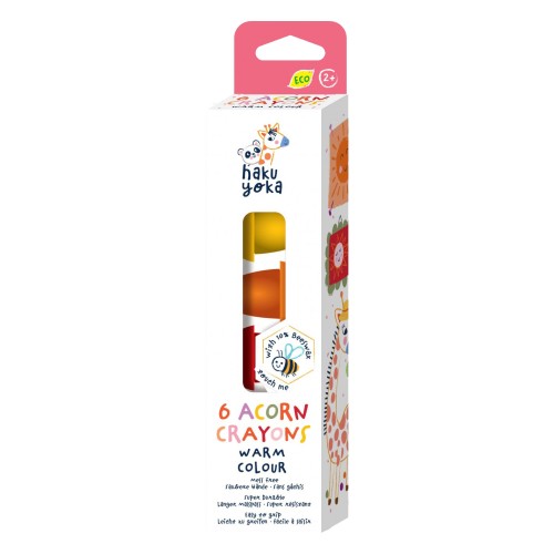 Haku Yoka 6 Κηρομπογιές σε Σχήμα Βελανίδι Acorn Warm Colour