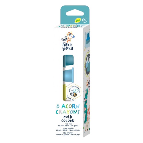 Haku Yoka 6 Κηρομπογιές σε Σχήμα Βελανίδι Acorn Cold Colour