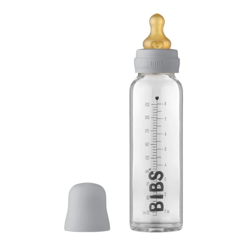 BIBS Μπιμπερό Γυάλινο Κατά των Κολικών 225ml με Θηλή Latex Cloud