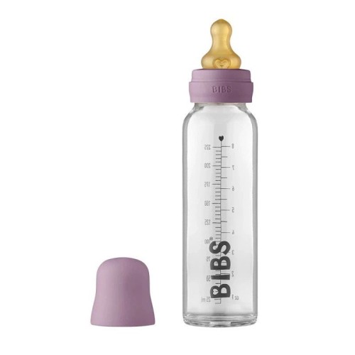 BIBS Μπιμπερό Γυάλινο Κατά των Κολικών 225ml με Θηλή Latex Mauve