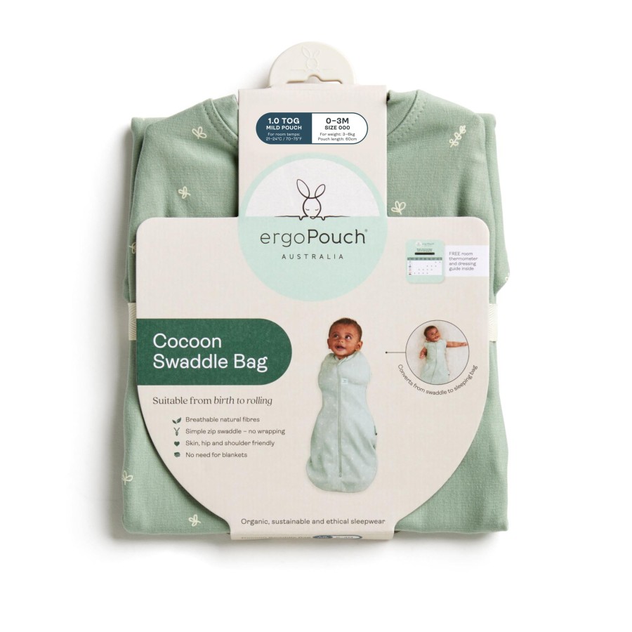 ergoPouch Yπνόσακος Οργανικός Cocoon Swaddle Bag  1 Tog 0-3 Mηνών Willow