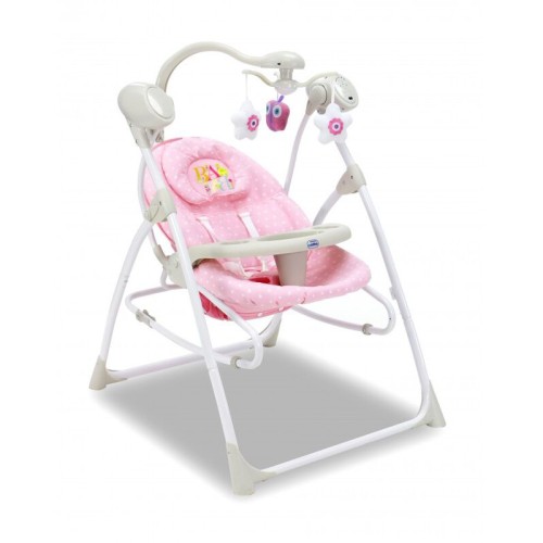 Asalvo Baby Swing Ηλεκτρικό Ρηλάξ 2 σε 1 Pink