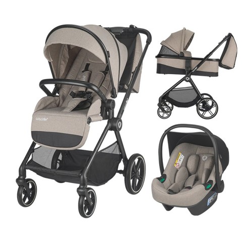 Coccolle Smart Baby Πολυκαρότσι 3 σε 1 Lissia Butternut Beige, με κάθισμα 0-13 i-size