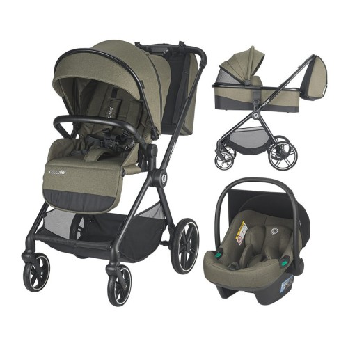 Coccolle Smart Baby Πολυκαρότσι 3 σε 1 Lissia Moss Green , με κάθισμα 0-13 i-size