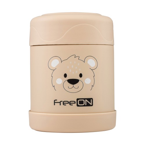 FreeON Ανοξείδωτο Παιδικό Θερμός Φαγητού Bear Beige 350ml