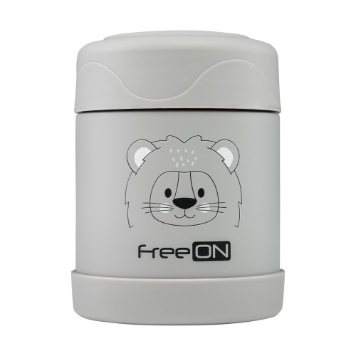 FreeON Ανοξείδωτο Παιδικό Θερμός Φαγητού Lion Grey 350ml