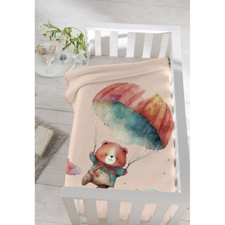 PIEL SA Κουβέρτα Αγκαλιάς Βελουτέ Ballon Coral 80x110εκ.