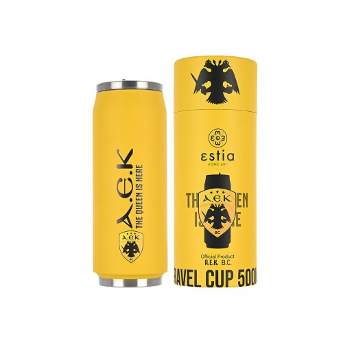 Estia Travel Cup Ποτήρι Θερμός με Καλαμάκι ΑΕΚ BC 500ml