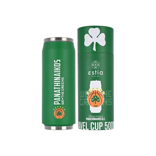 Estia Travel Cup Ποτήρι Θερμός με Καλαμάκι Panathinaikos BC 500ml