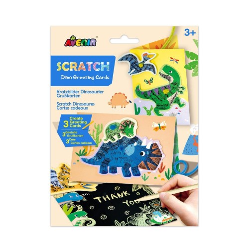 Avenir Ευχετήριες Κάρτες Scratch 4 Greeting Card Dino