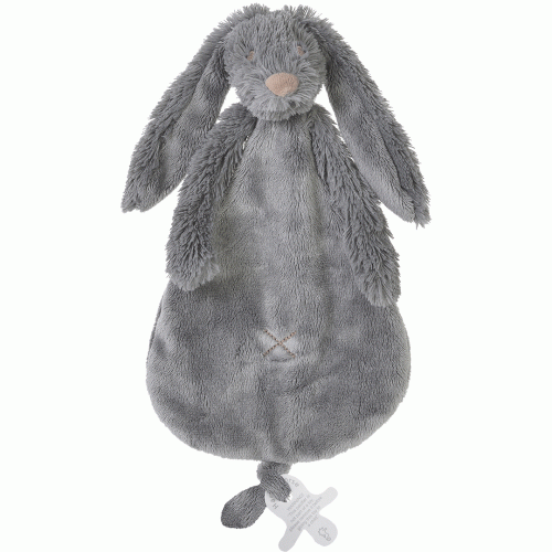 Happy Horse Πανάκι Παρηγοριάς με Θέση Πιπίλας Deep Grey Rabbit Richie 25εκ.