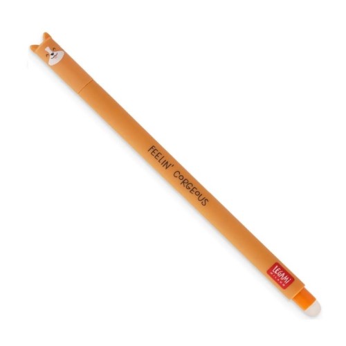 Legami Παιδικό Στιλό Gel 0.7mm με Μαύρο Μελάνι & Γόμα Erasable Corgi