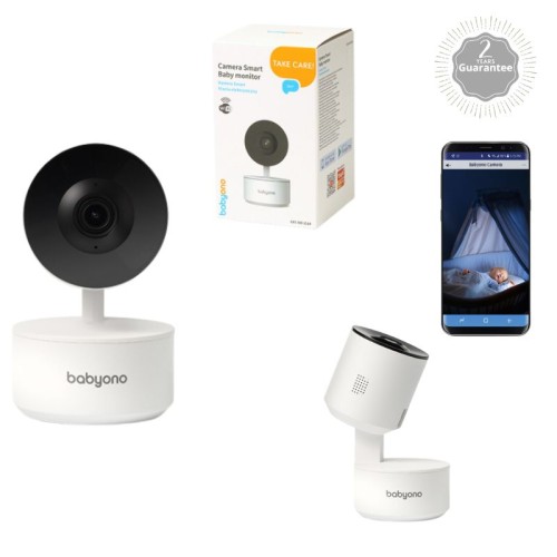 BabyOno Περιστρεφόμενη Full HD Κάμερα/Baby Monitor με Ενδοεπικοινωνία με Νυχτερινή Λήψη & Καταγραφή