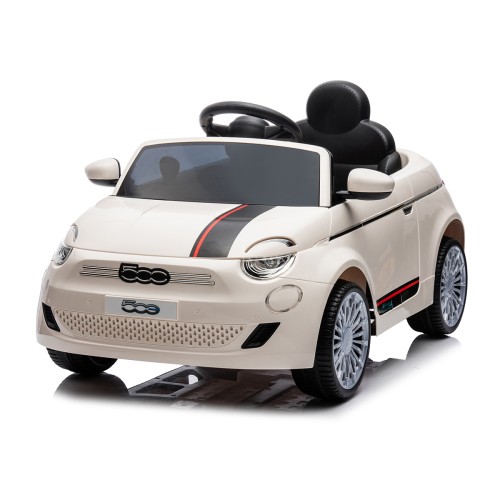 Ocie Ηλεκτροκίνητο Αυτοκίνητο Fiat Mini 12V 30W×2 με Φώτα, Ήχους & Ανάρτηση Λευκό