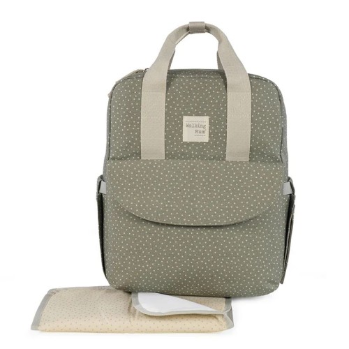 Walking Mum Τσάντα Αλλαξιέρα Backpack Poppy Olive Πουά