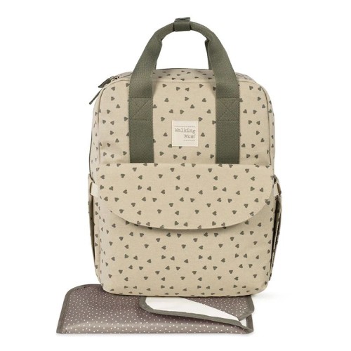 Walking Mum Τσάντα Αλλαξιέρα Backpack Poppy Olive Hearts