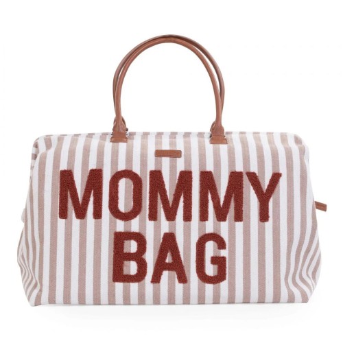  Childhome Τσάντα Αλλαγής Mommy Bag Stripes Nude Terracotta