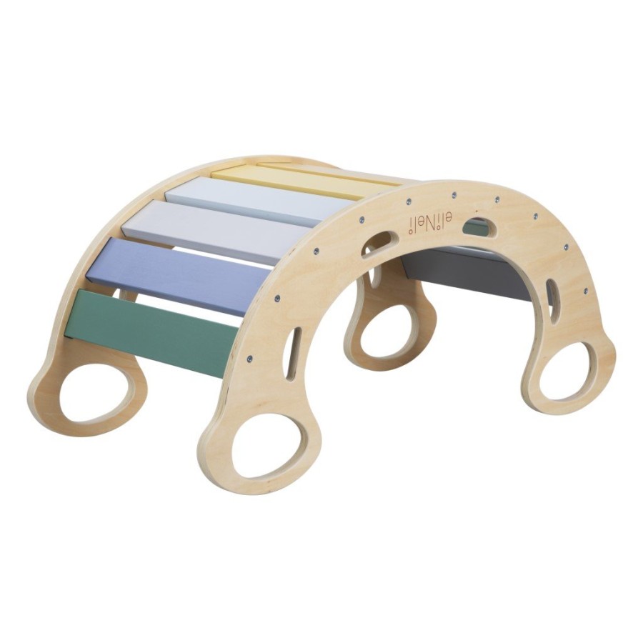 EliNeli Montessori Wooden Colors Ξύλινο Σετ Κούνια και Ράμπα Αναρρίχησης