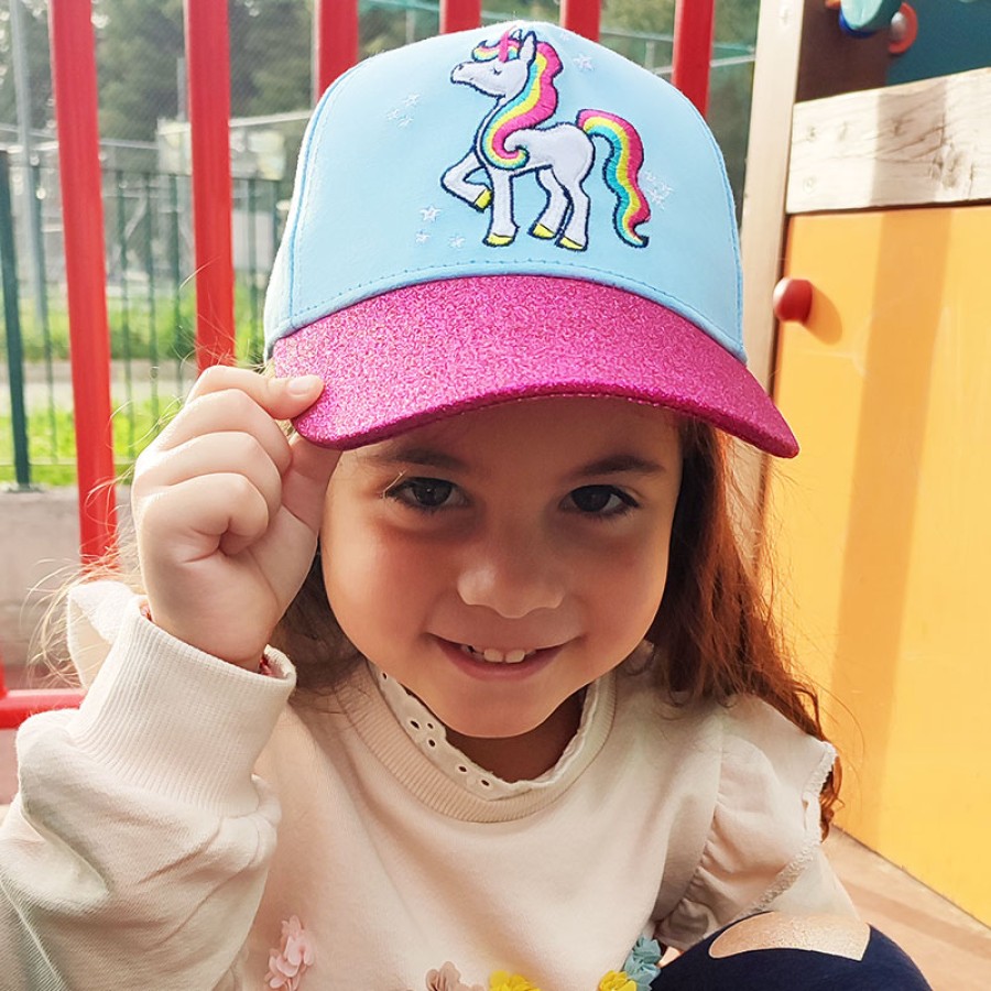FlapJackKids Παιδικό Καπέλο Τζόκεϋ με Αντιηλιακή Προστασία UPF 50+ Unicorn