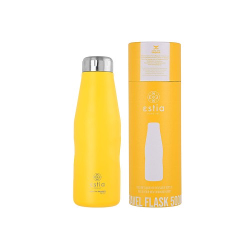 Estia Μπουκάλι Θερμός Travel Flask Save The Aegean Pineapple Yellow 500ml