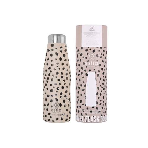 Estia Μπουκάλι Θερμός Travel Flask Save The Aegean 500ml Leopard Taupe