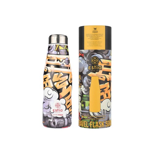 Estia Μπουκάλι Θερμός Travel Flask Save The Aegean 500ml Graffiti Rhythm