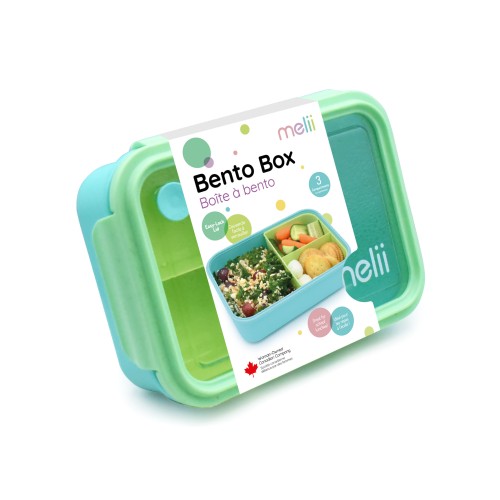 Melii Δοχείο Φαγητού Bento 3 θέσεων 1250ml Lime-Mint-Blue