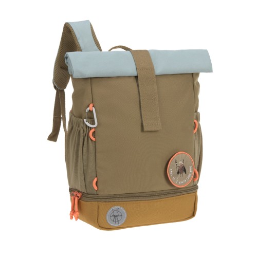 Lassig Παιδικό Σακίδιο Πλάτης Mini Rolltop Nature Backpack Nature Olive