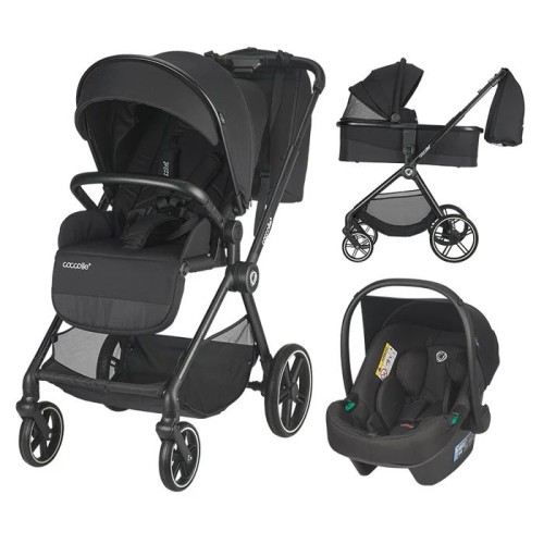 Coccolle Smart Baby Πολυκαρότσι 3 σε 1 Lissia Anthracite με Κάθισμα 0-13kg i-Size