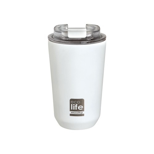 ﻿Ecolife Coffee Thermos Ανοξείδωτο Ποτήρι Θερμός Pure White 360ml