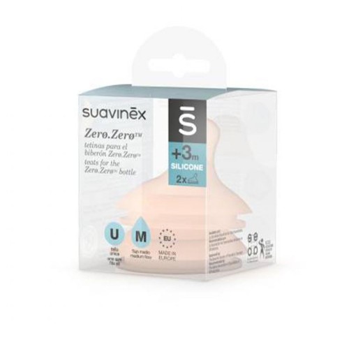 Suavinex Θηλή Anti Colic Zero 3m+ με Μεσαία Ροή 2τμχ.